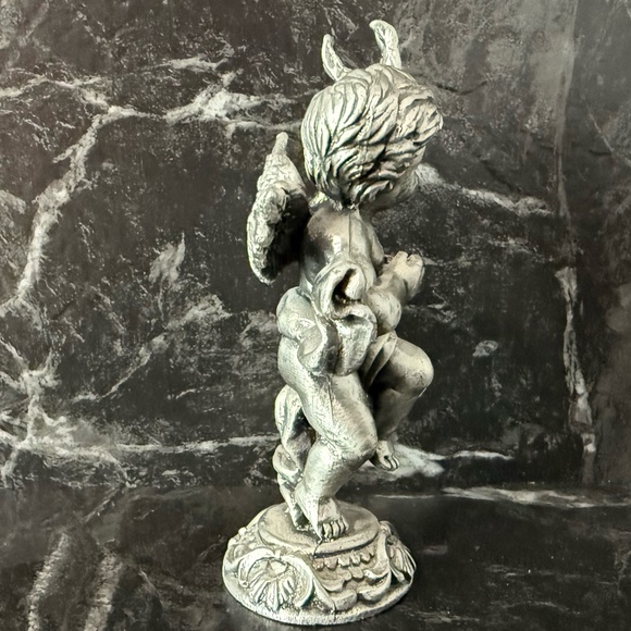 SUN Small Pewter Cherub Angel with Dove Figurine - Picture 9 of 13